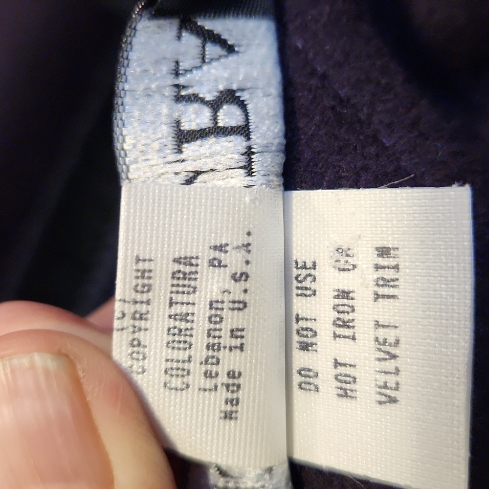 Coloratura Vintage Purple Black Wool Vest Size Small Velvet Embroidery - Picture 10 of 16